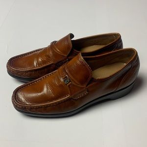 French Shriner Brown Leather Loafers Casual Shoes Size 7